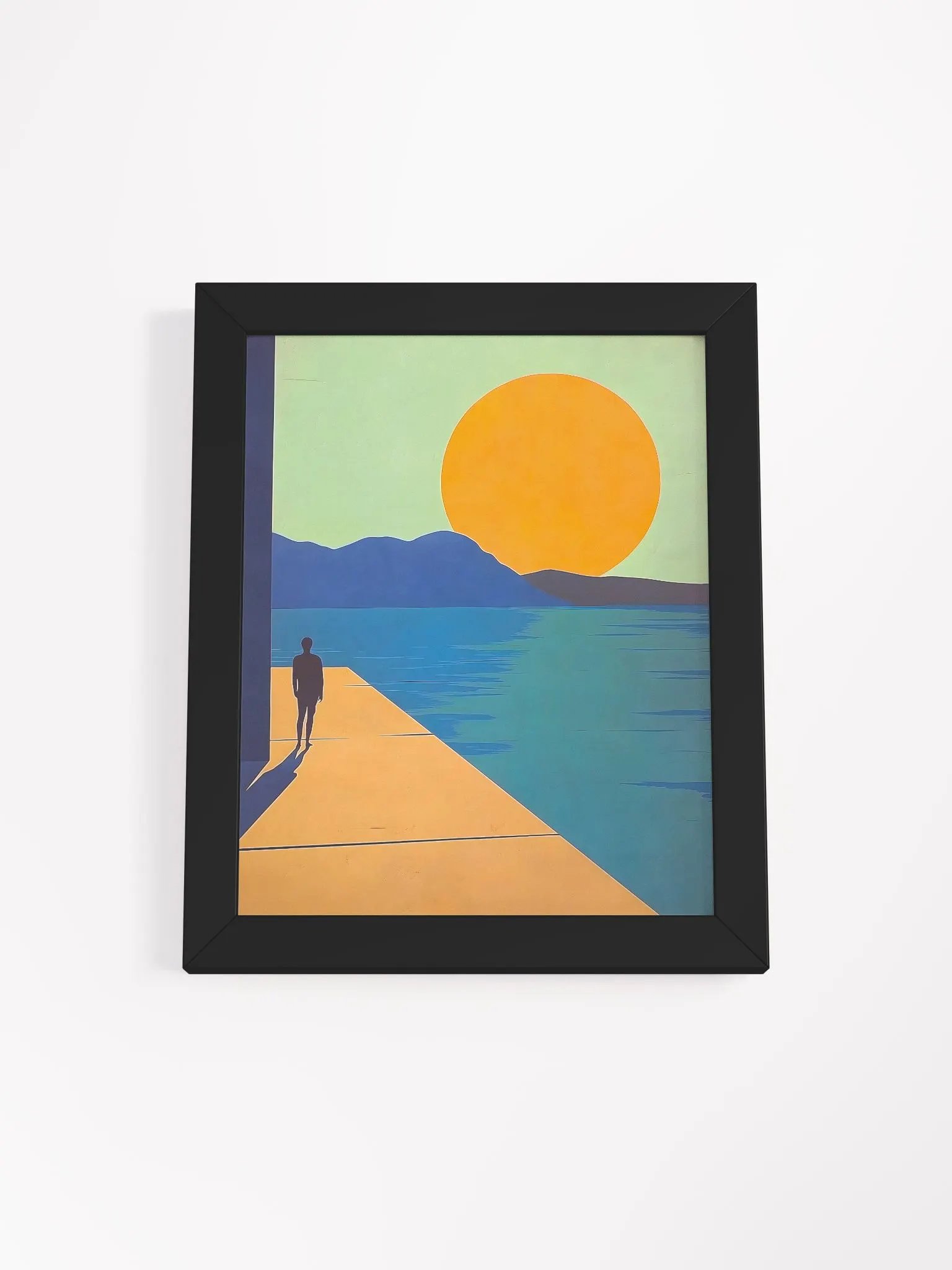 Framed Poster of a Man on a Jetty product image (17)