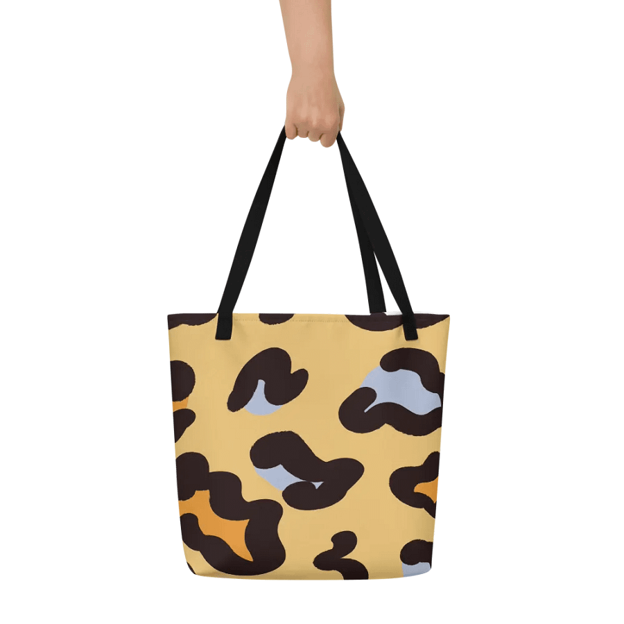 All-Over Print Large Tote Bag w/ Pocket - Leopard product image (6)