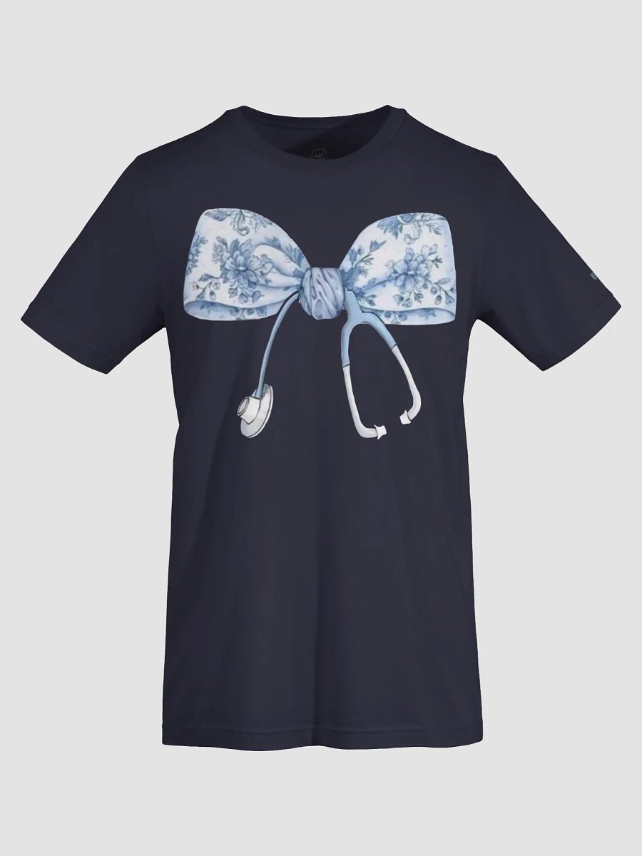 NSLB Custom Floral Stethoscope Bow Tee product image (41)