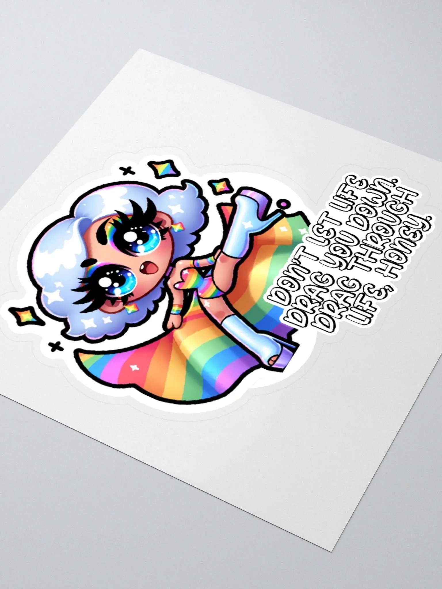 Drag Queen Sticker Moto Sticker-My Fabulous Self Sticker-LGBTQIA+ Sticker-Rainbow Sticker product image (9)