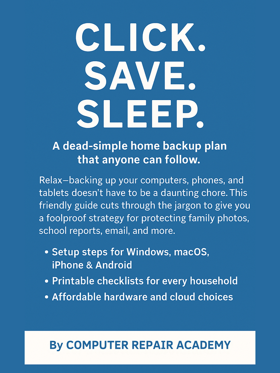 CLICK. SAVE. SLEEP. - The No-Geek Plan for Bulletproof Home Backups EBOOK product image (2)