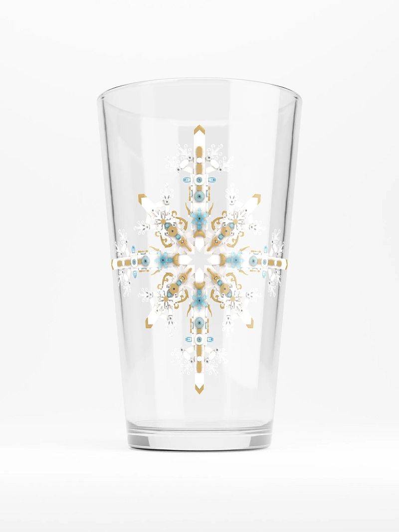 Christmas - Brick Snowflake - Pint Glass