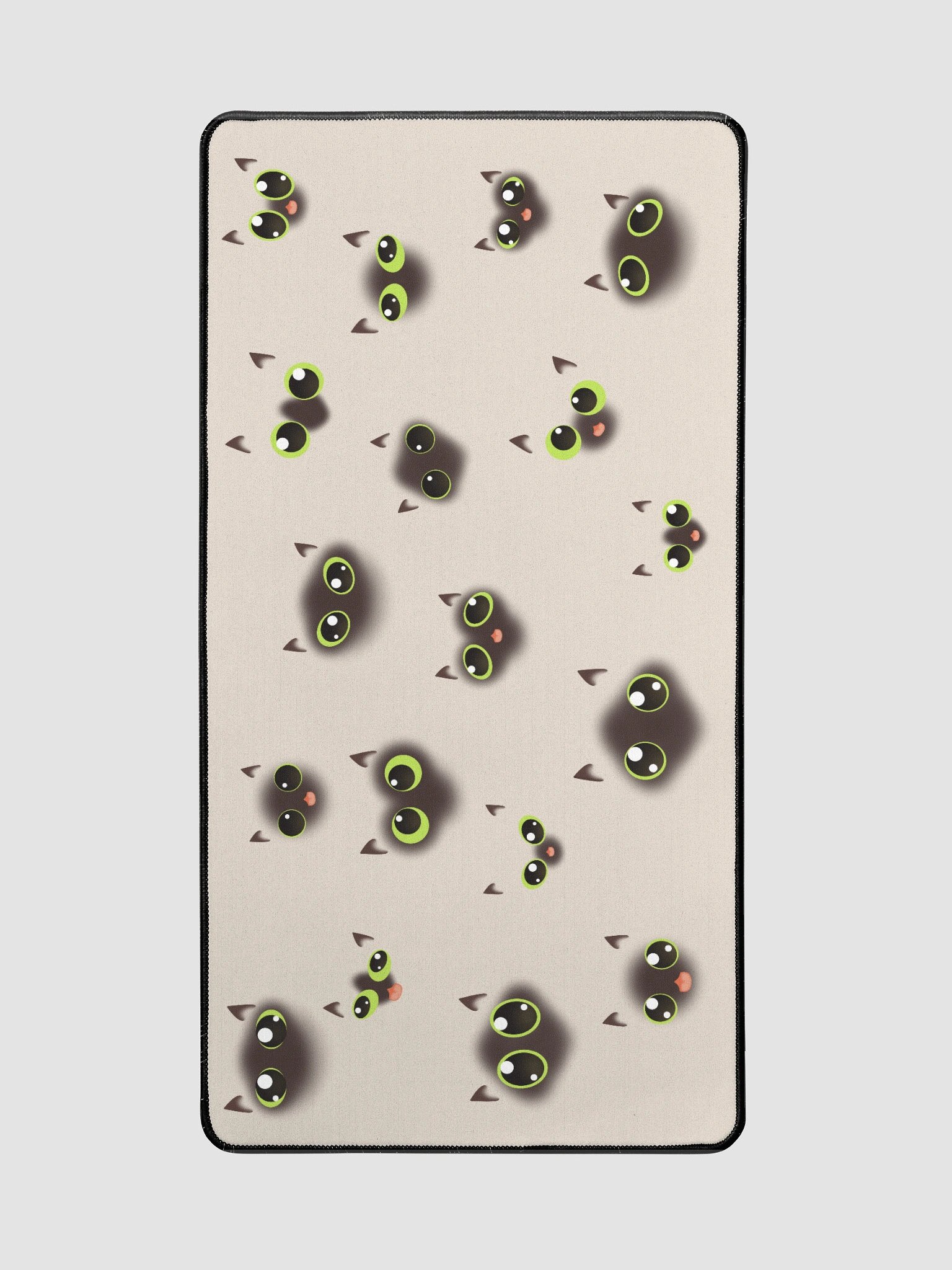 Cute Siamese Cat Faces (Green Eyes) Desk Mat 15.5" x 31.5" product image (2)