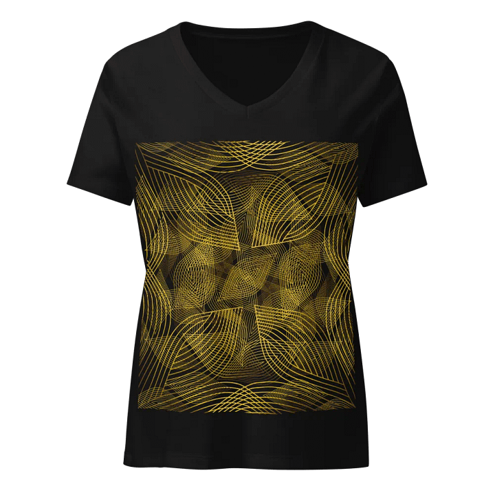 T-Shirt with golden lines and leaf design product image (1)