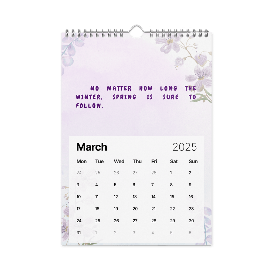 FLORAL INSPIRATIONAL QUOTES WALL CALENDAR 2026 product image (9)
