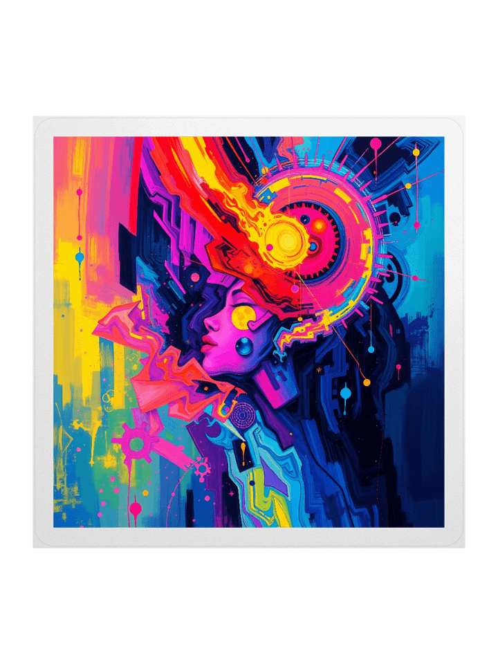Sticker Psychedelic Abstract Vibrant Cosmic Neon Futuristic Art product image (1)
