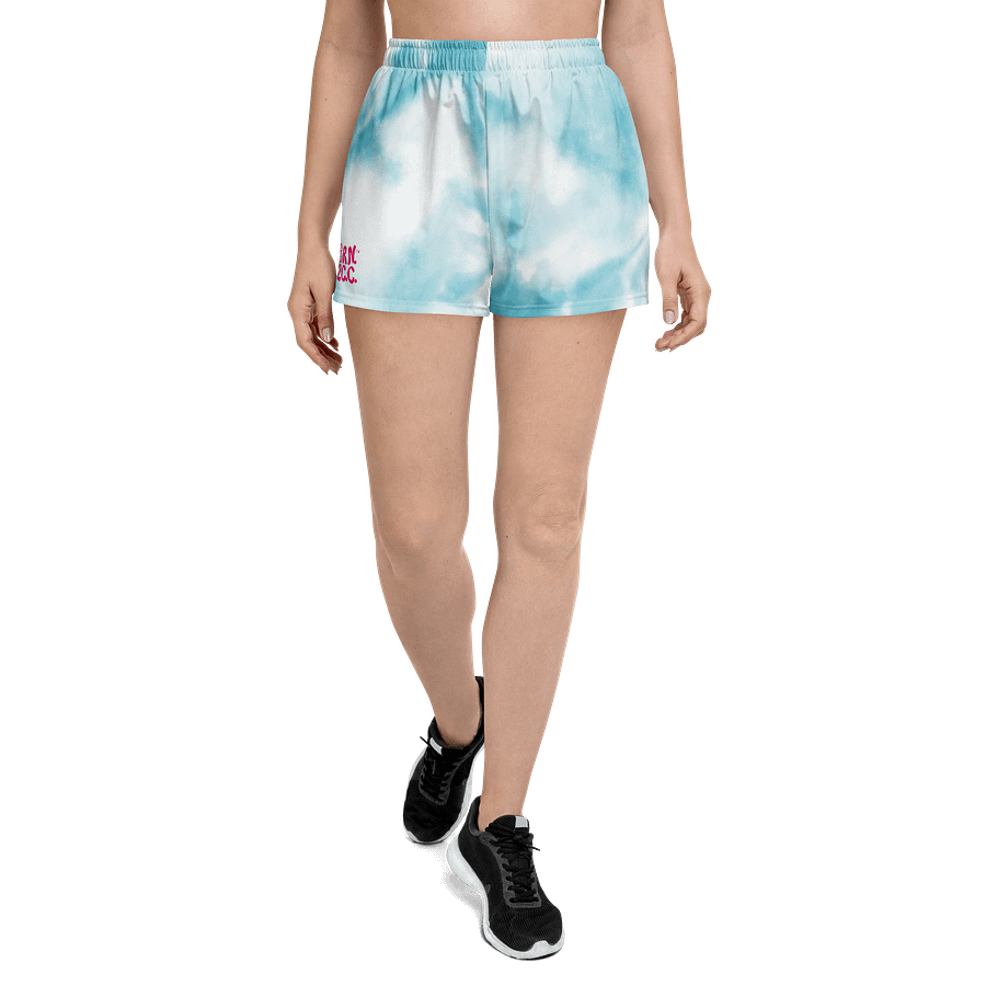 Women's | BRN.2C.C.™ Athletic Shorts | Blue & White Tie-Dye | Sporty Coastal Style | High-Waisted Fit product image (1)