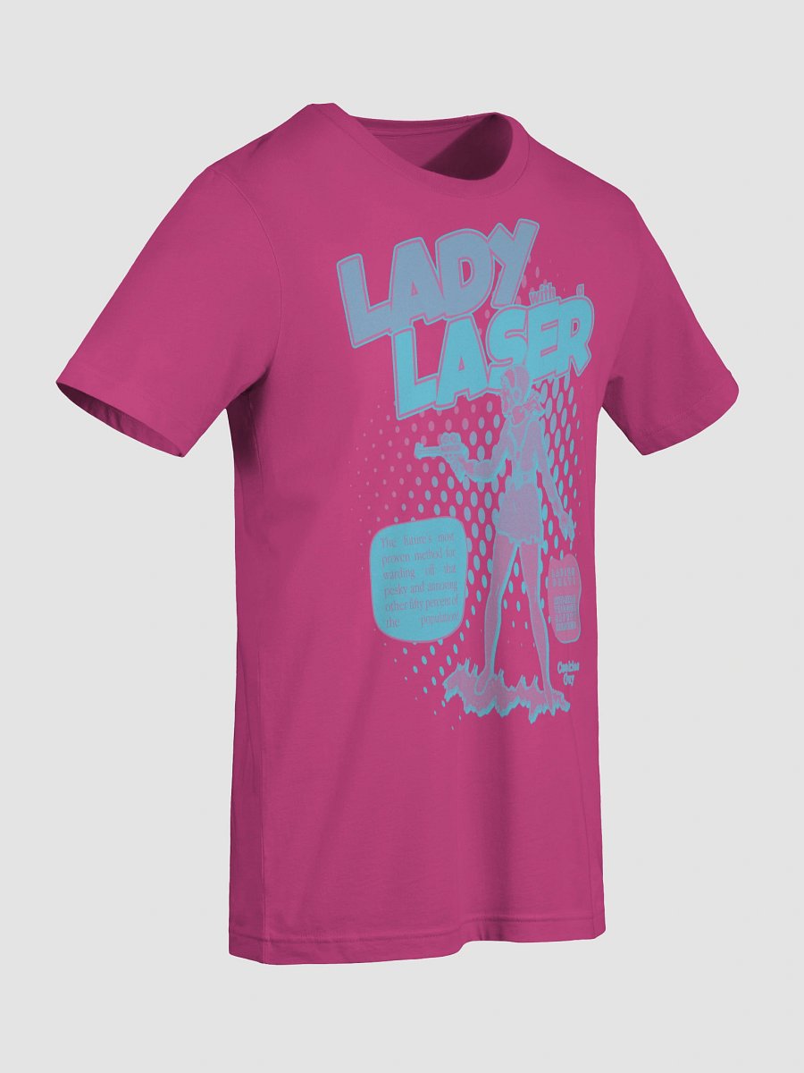 "Lady With A Laser" Retro Comic Tee (Bubblegum Colorway) product image (5)