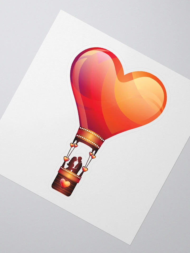 LOVE COUPLE IN A HOT AIR BALLOON HEART, LOVE, PROFILE, RED, PUNK, RETRO, VINTAGE, ADVENTURE, VALENTINES DAY, ROMANTIC, ROMANCE, COUPLE, GIRLFRIEND, BOYFRIEND, HUSBAND, WIFE product image (2)