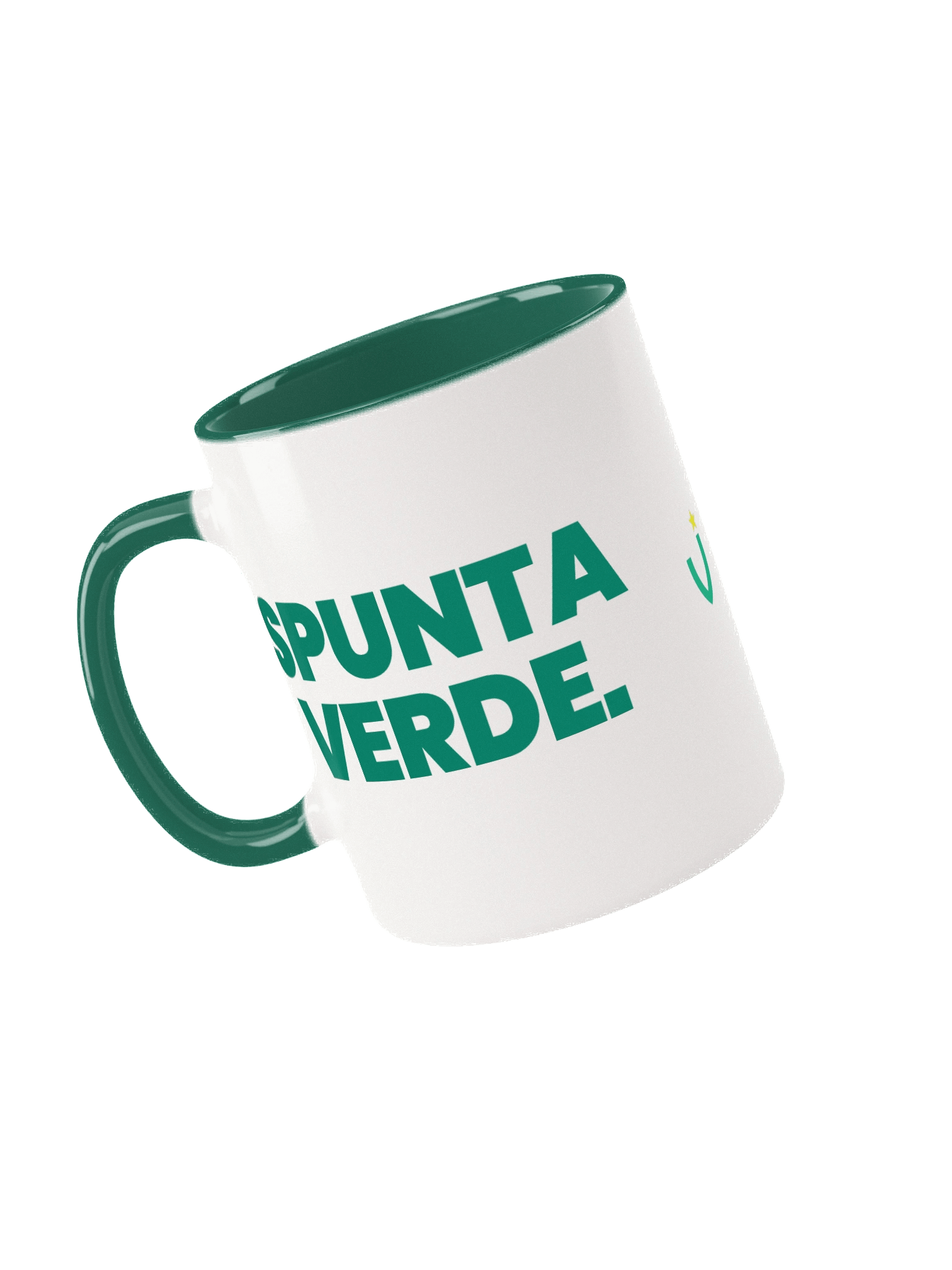 SPUNTA VERDE Ceramic Mug with Dark Green Inside product image (1)