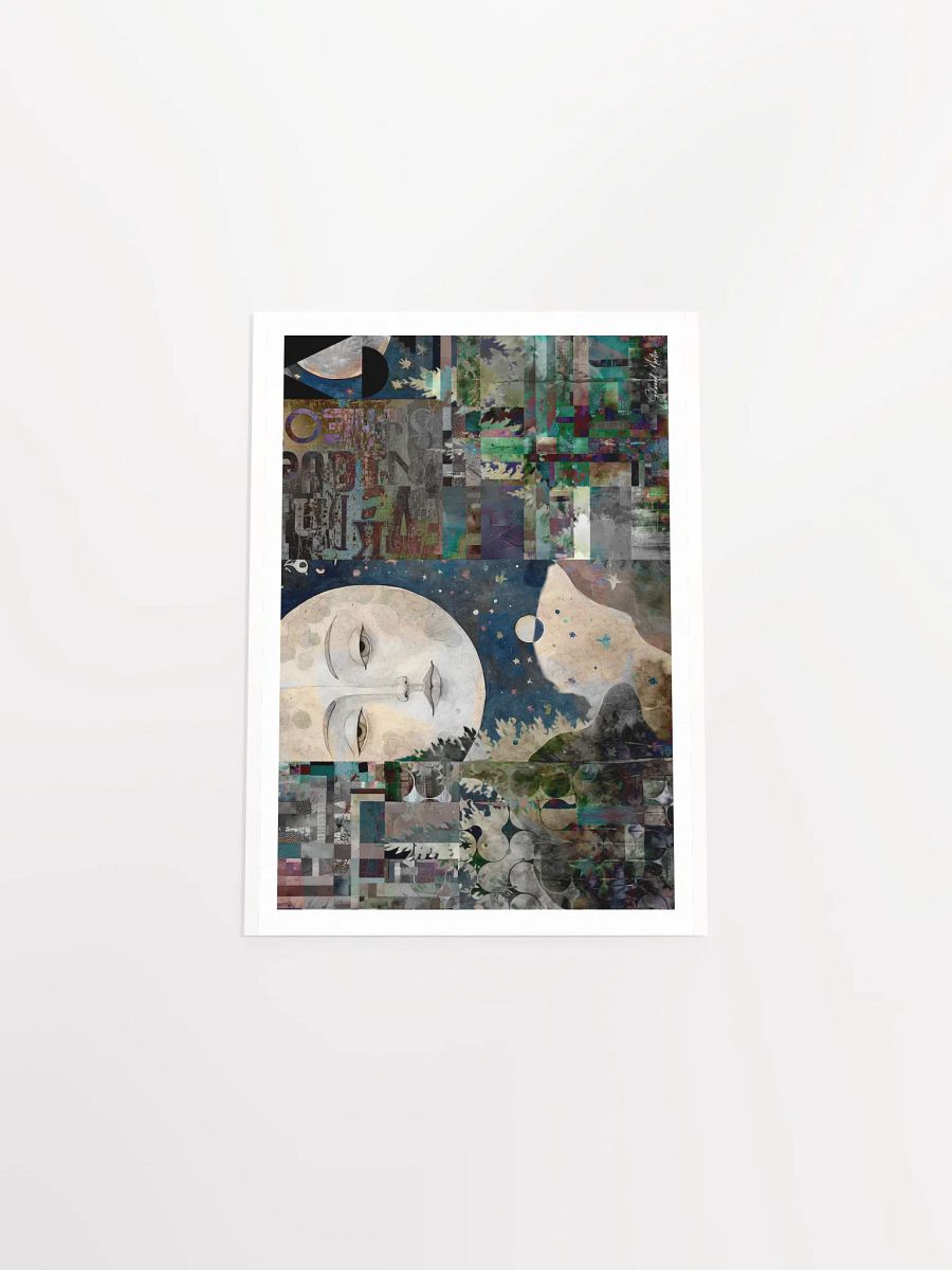 'Lunar Guide' by Edward Martin-Mixed Media Collage: Celestial Face Poster product image (5)