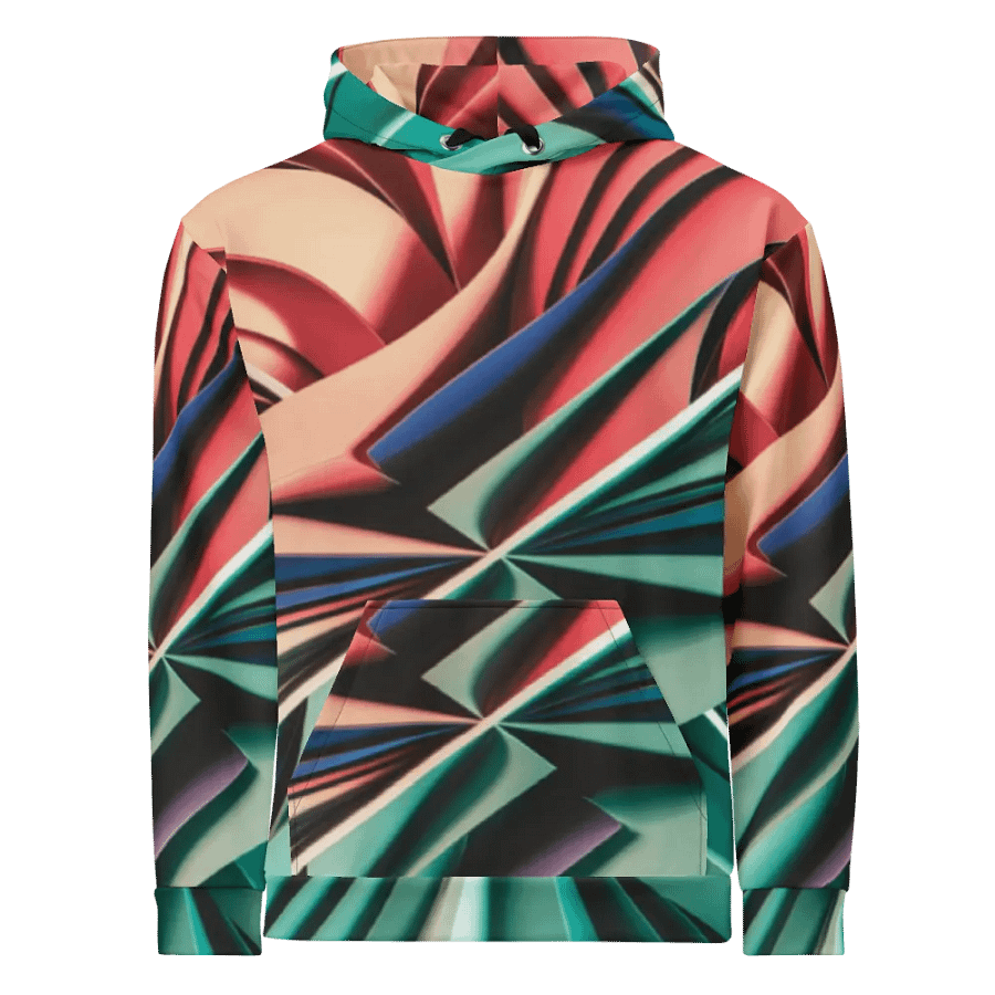 Recycled Unisex Hoodie with Vibrant Abstract Geometric Print - Relaxed Fit product image (4)