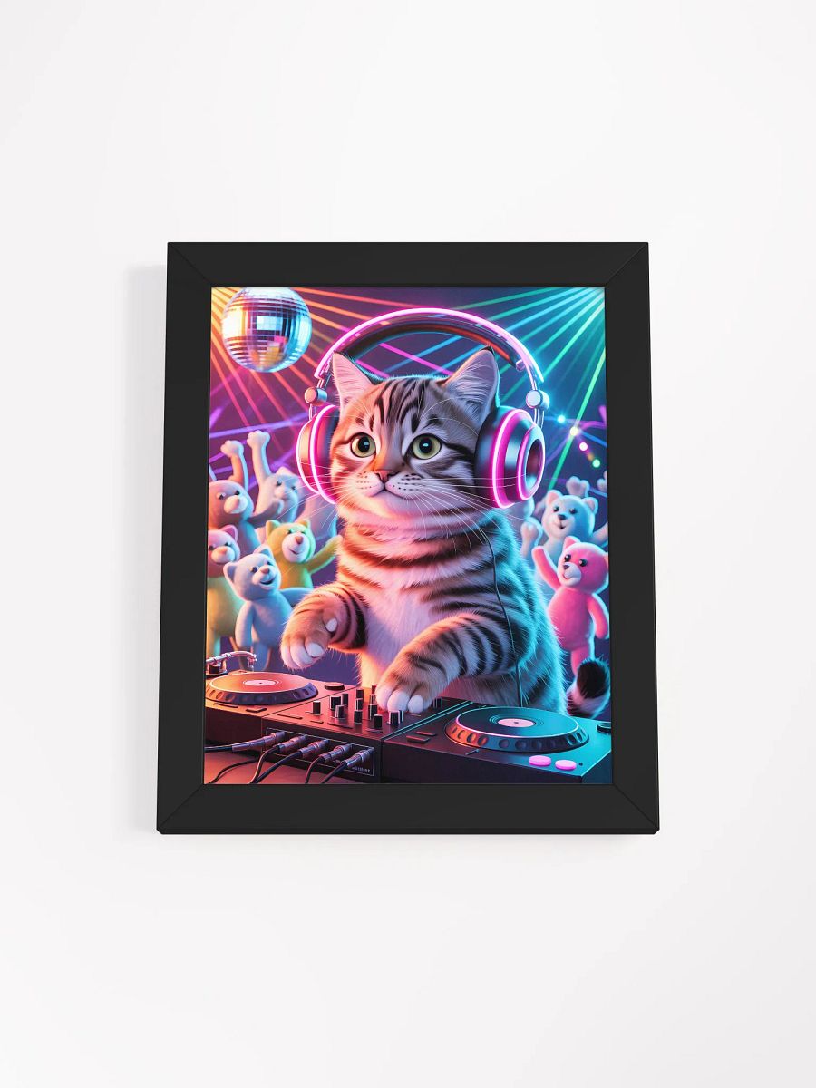 DJ Cat Party Time Framed Poster product image (2)