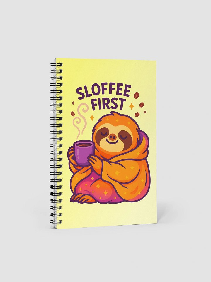 Sloffee First – Funny Sloth Coffee Notebook | Sloths Having Snacks Collection product image (1)
