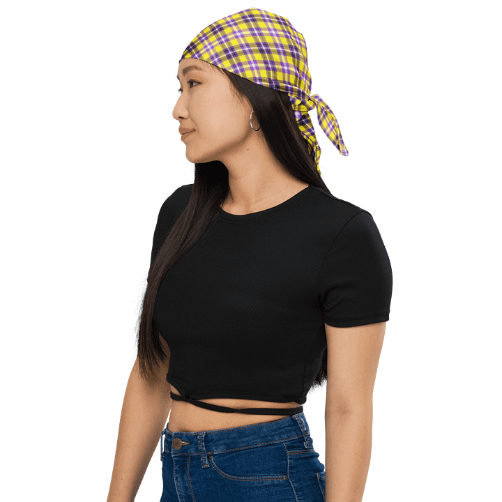 Yellow and Purple Plaid Bandana product image (1)