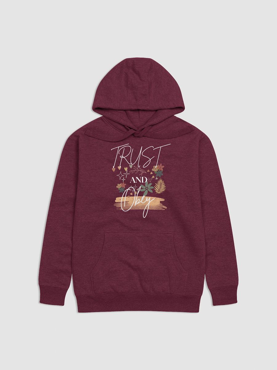 Boho Trust and Obey Hoodie – Neutral Christian Sweatshirt with Cross Back – Cozy Unisex Faith Hoodie by KKacreations product image (1)