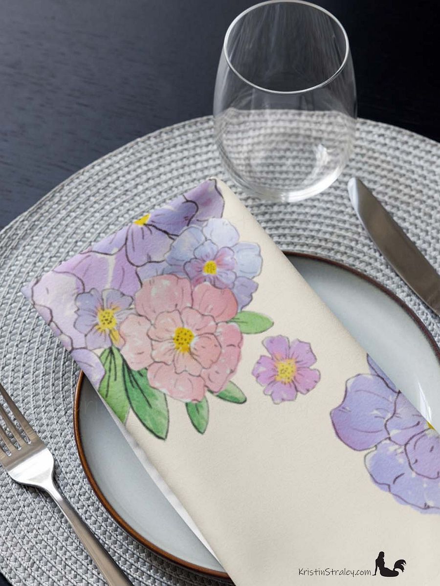 Gingham Blossoms Cloth Napkins Set of 4 product image (12)