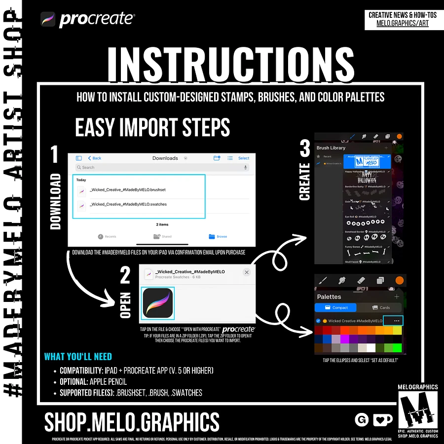 Paperwork Procreate Brush Set + Color Palette Bundle | #MadeByMELO product image (4)