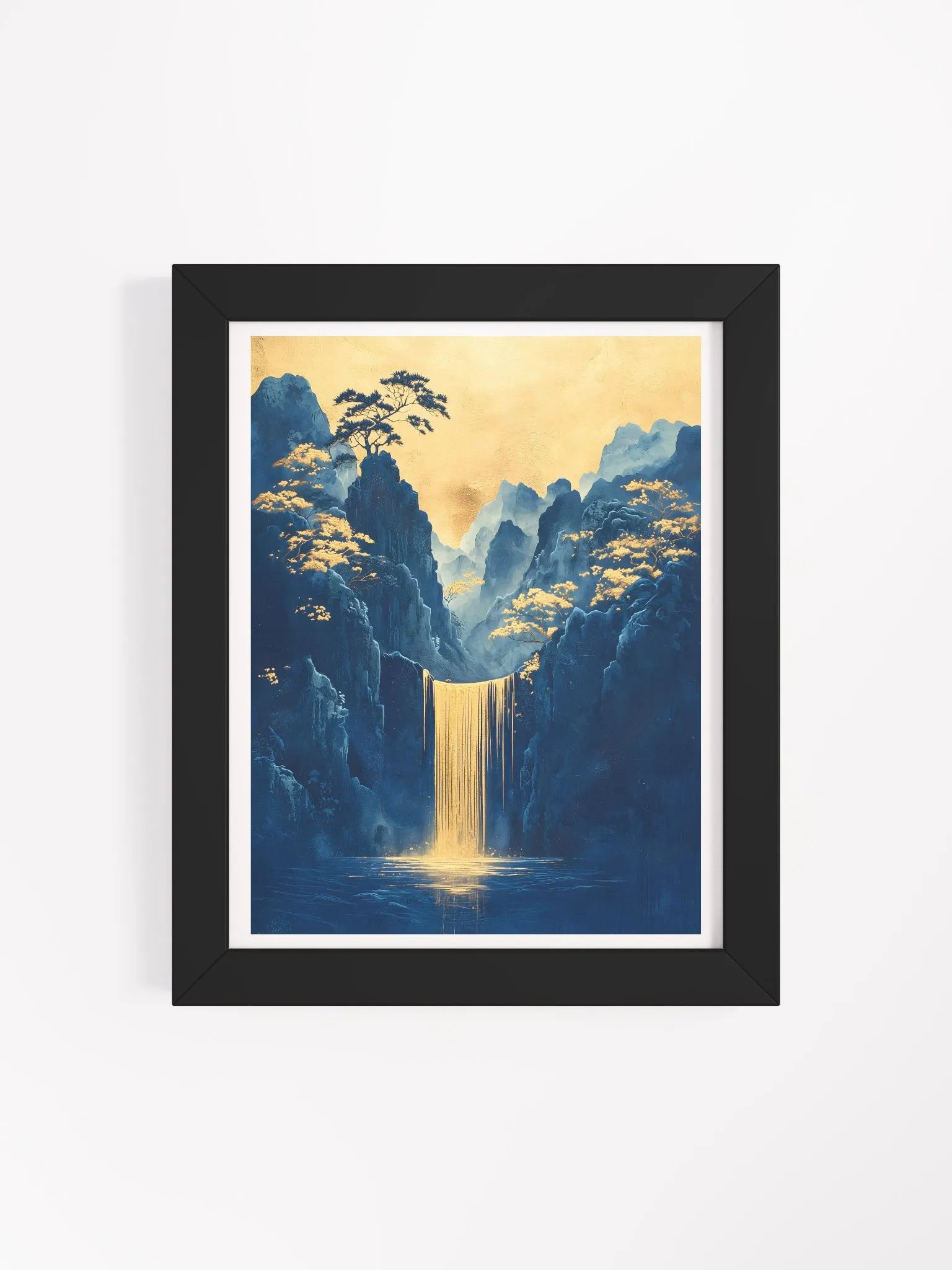 Golden Cascade of Serenity Framed Poster Art product image (4)