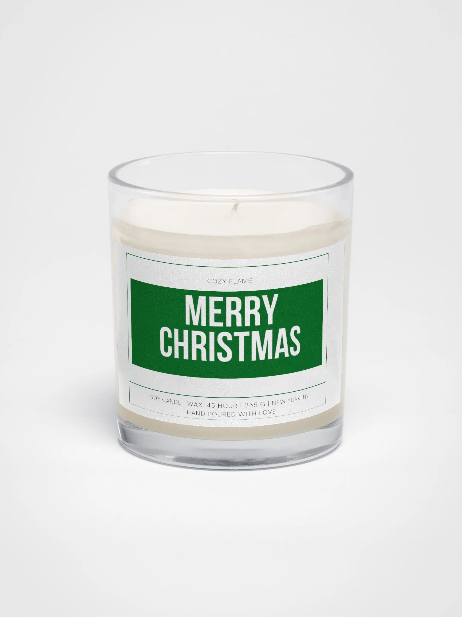 Festive Merry Christmas Soy Wax Candle Green Color product image (1)