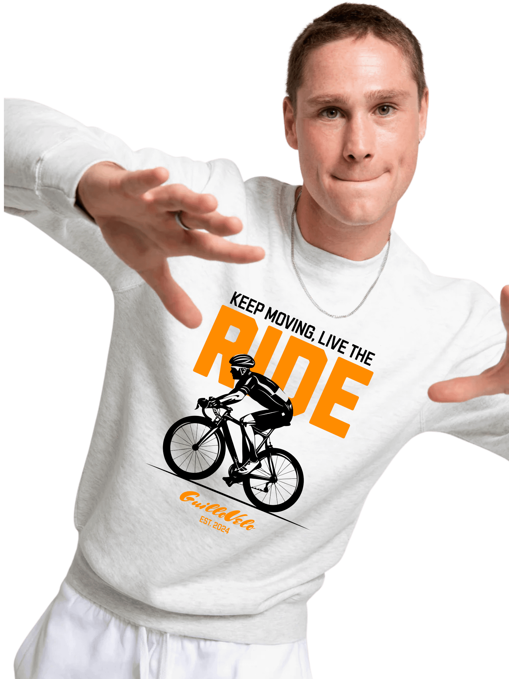 RIDE ORANGE PREMIUM CREWNECK SWEATSHIRT product image (2)