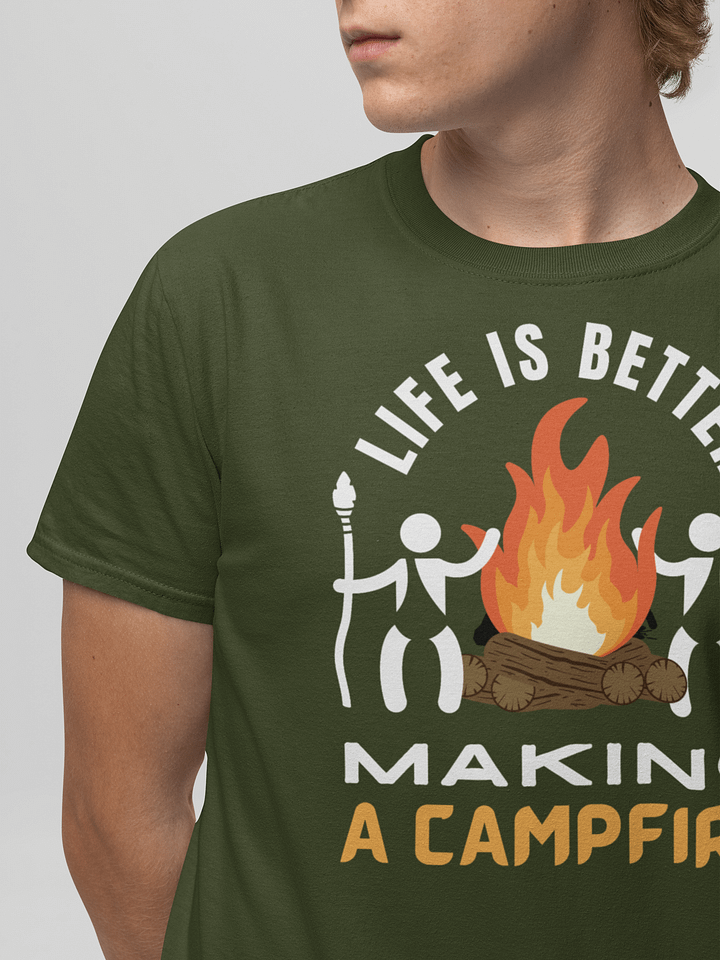 Life Is Better Making A Campfire T-Shirt ( Side -Forest Dark- ) product image (2)
