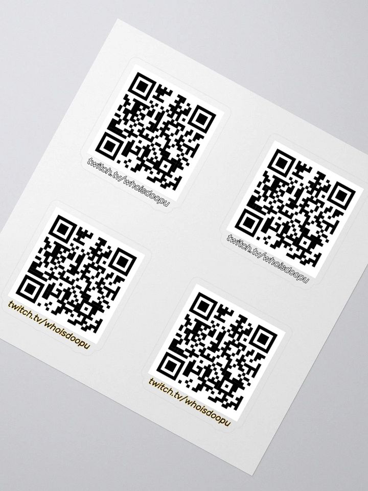 WhoIsDoopu Twitch QR Code - 4 Sticker Sheet product image (2)