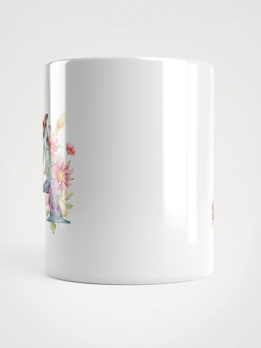 Letter A Monogram Floral Fantasy White Glossy Mug product image (13)