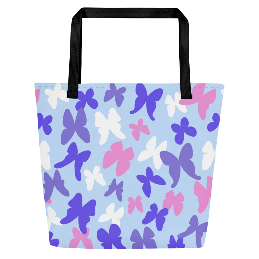 All-Over Print Large Tote Bag w/ Pocket - Butterflies product image (3)