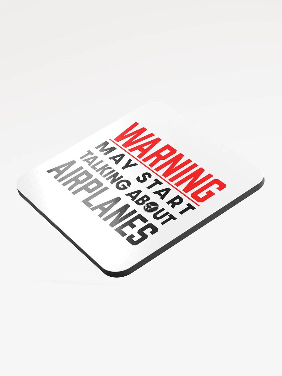 Glossed Cork Coaster - airplane warning product image (3)