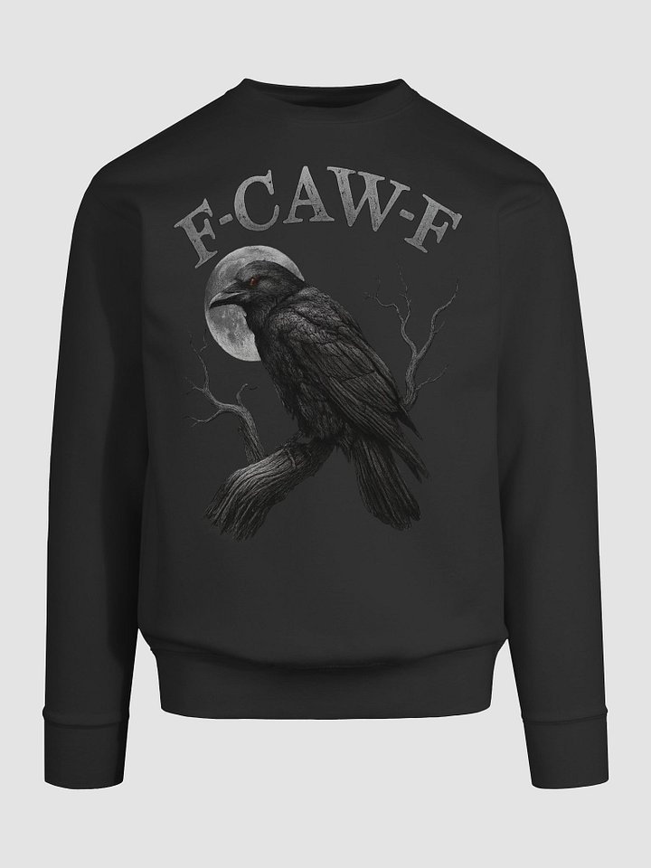 Black Crow, F-Caw-F Funny Black Bird moon Gothic Adult Humor Premium Sweatshirt product image (2)