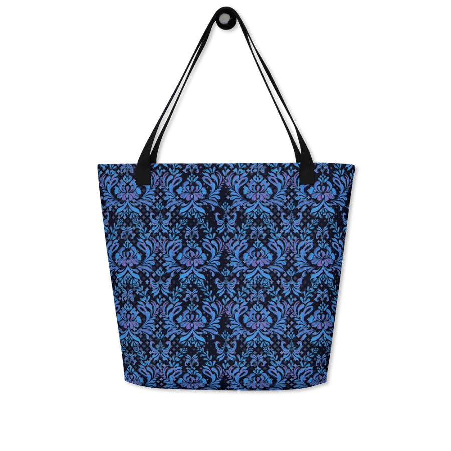 Big printed tote bag with Blue morocan design product image (3)