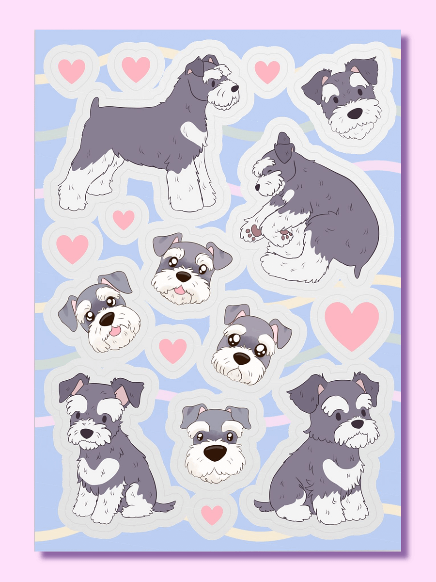Schnauzer Love Kiss-Cut Sticker Sheet product image (1)