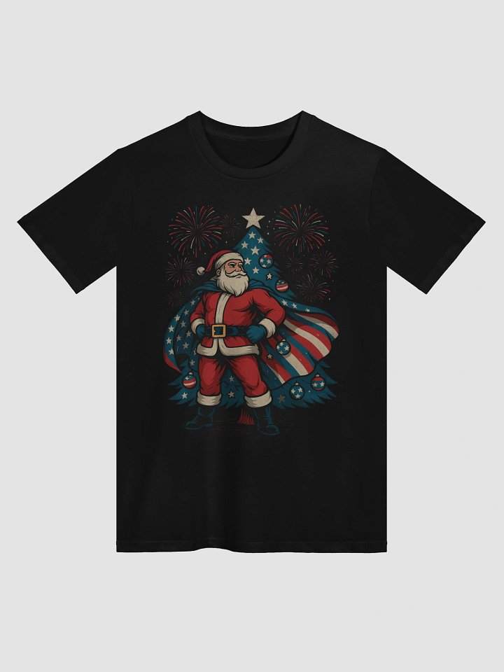 Patriotic Santa Claus American Flag Superhero Christmas Tree T-shirt product image (1)