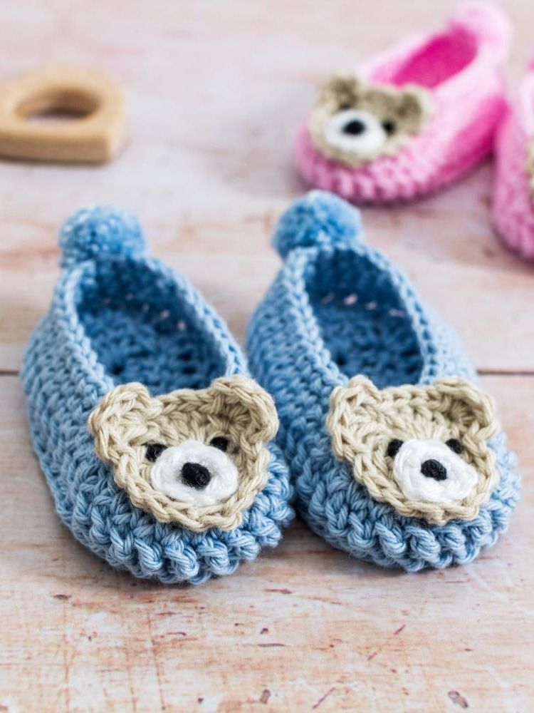 Crochet Pattern: Teddy Bear Baby Slippers Pattern product image (8)