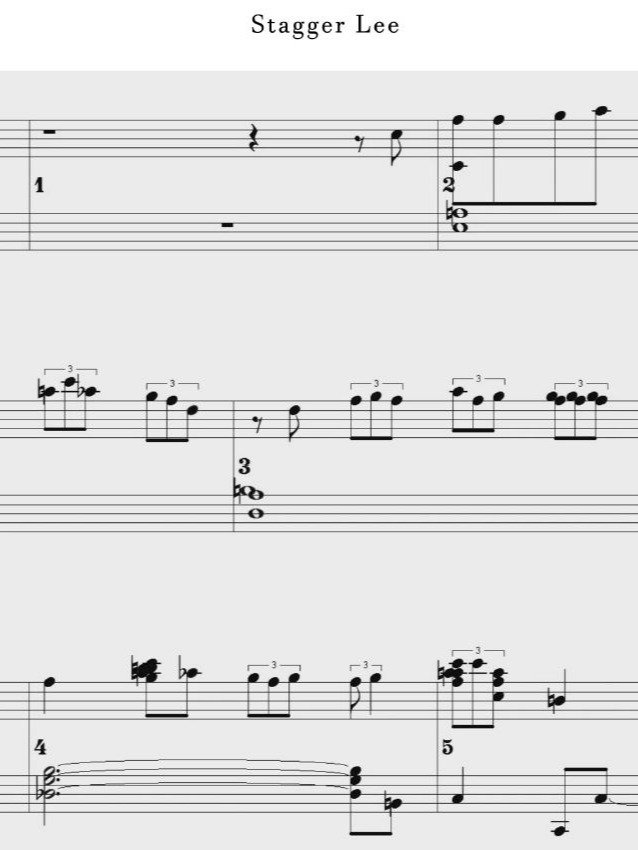 Stagger Lee - Piano sheet music product image (1)