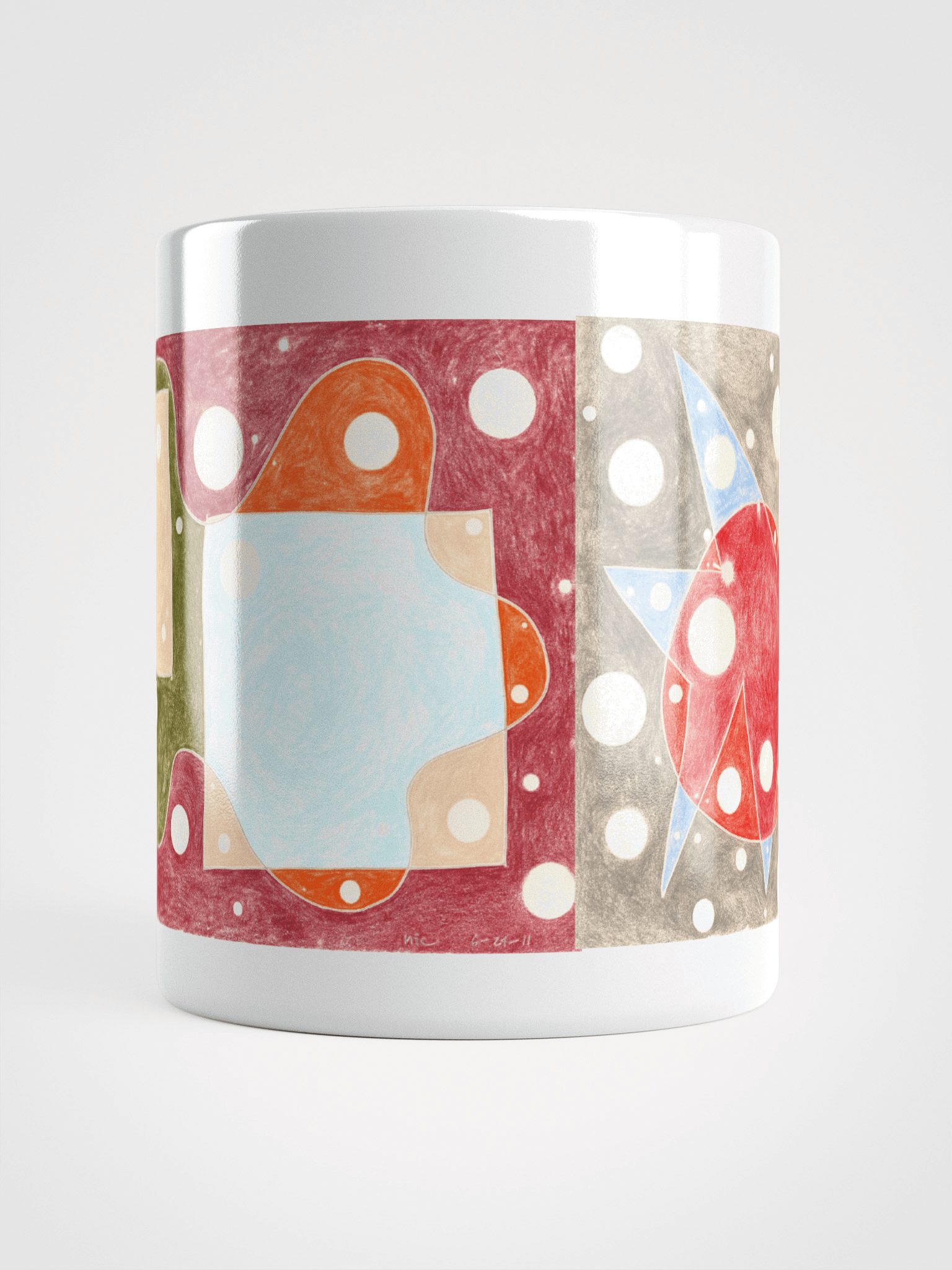 Cartoon Conflict and Curiosity White Glossy Mug product image (9)
