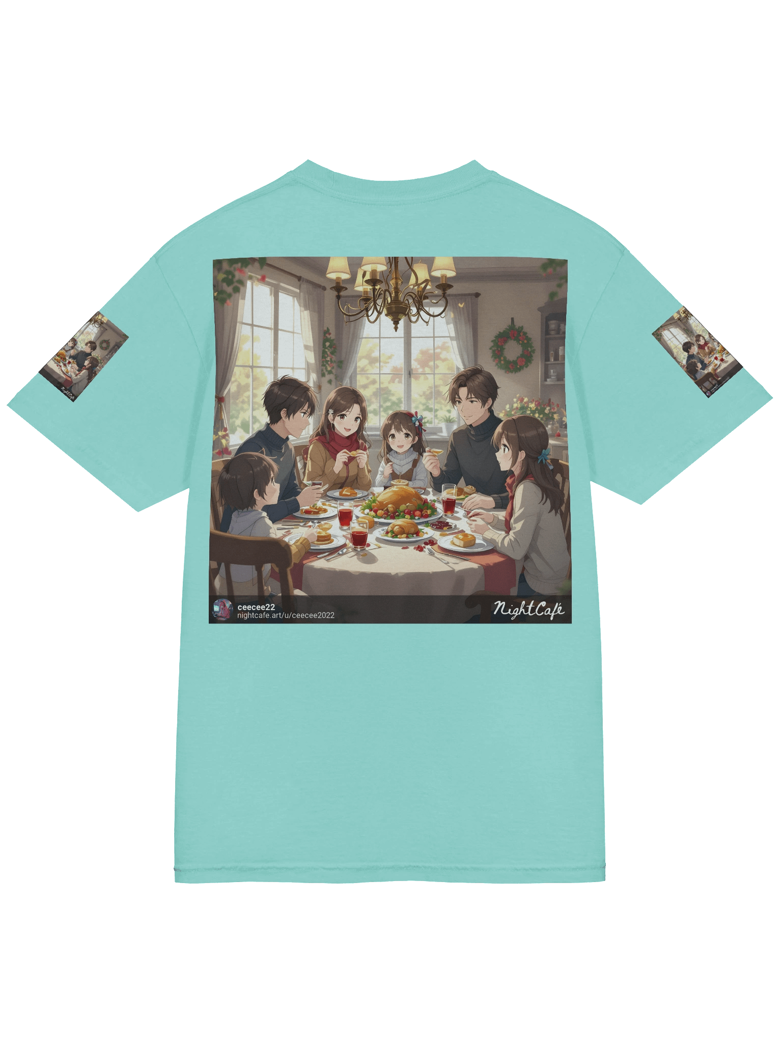 Festive Family Feast Cotton T-Shirt product image (4)