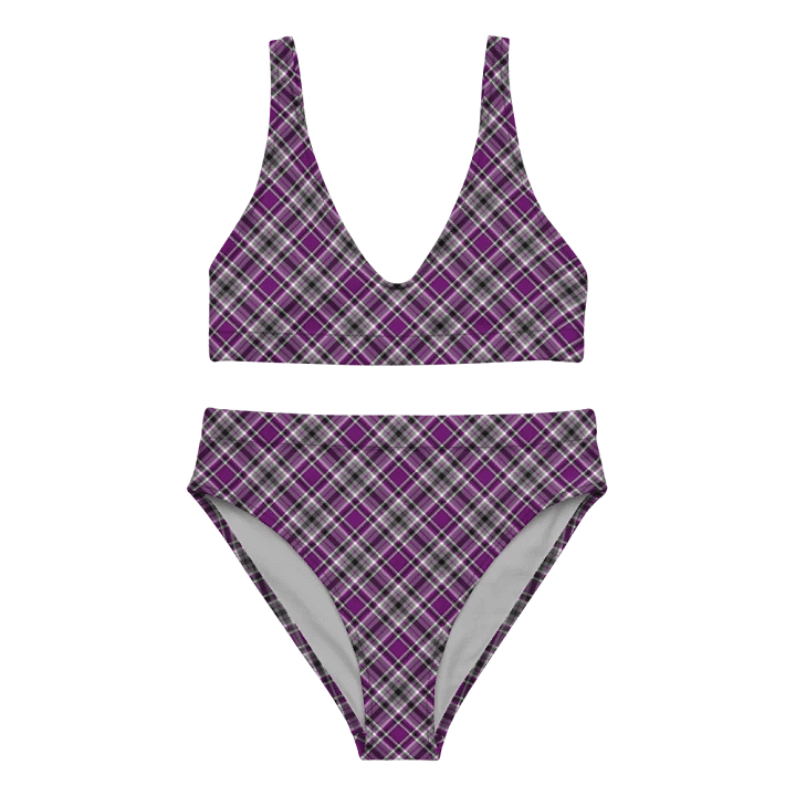 Purple, Gray, and Black Plaid Bikini product image (2)