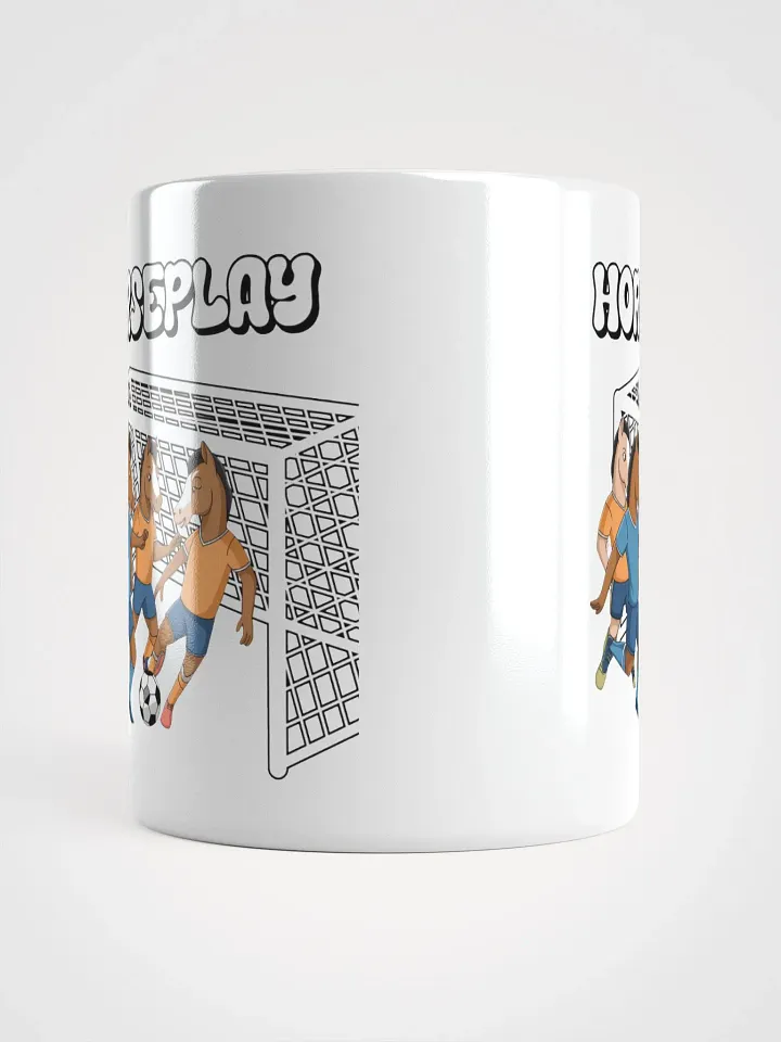 Horseplay - Horses Playing Soccer - Funny Wordplay White Coffee Mug product image (3)