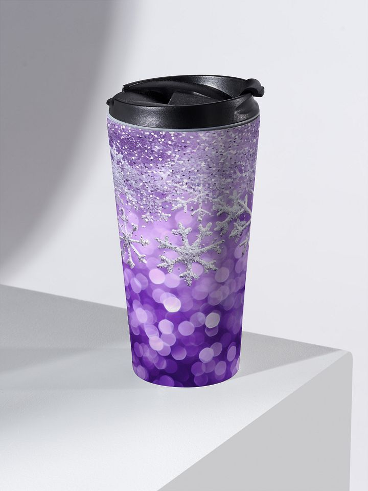Glittering Snowflakes Stainless Steel Travel Mug product image (2)