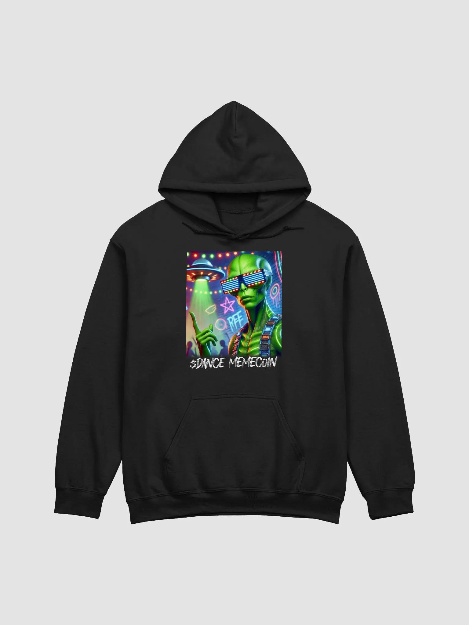DANCE MEMECOIN - COOLEST ALIEN - CLASSIC HOODIE - BLACK product image (3)