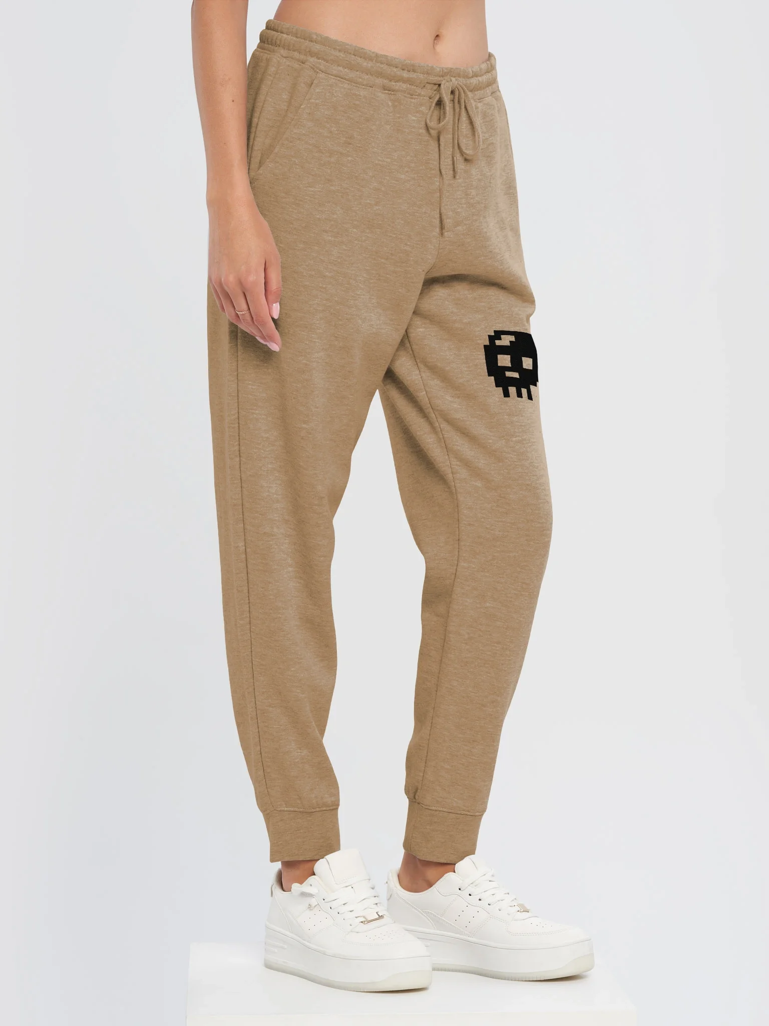 Pixel Skull Fleece Joggers (BLACK) product image (4)