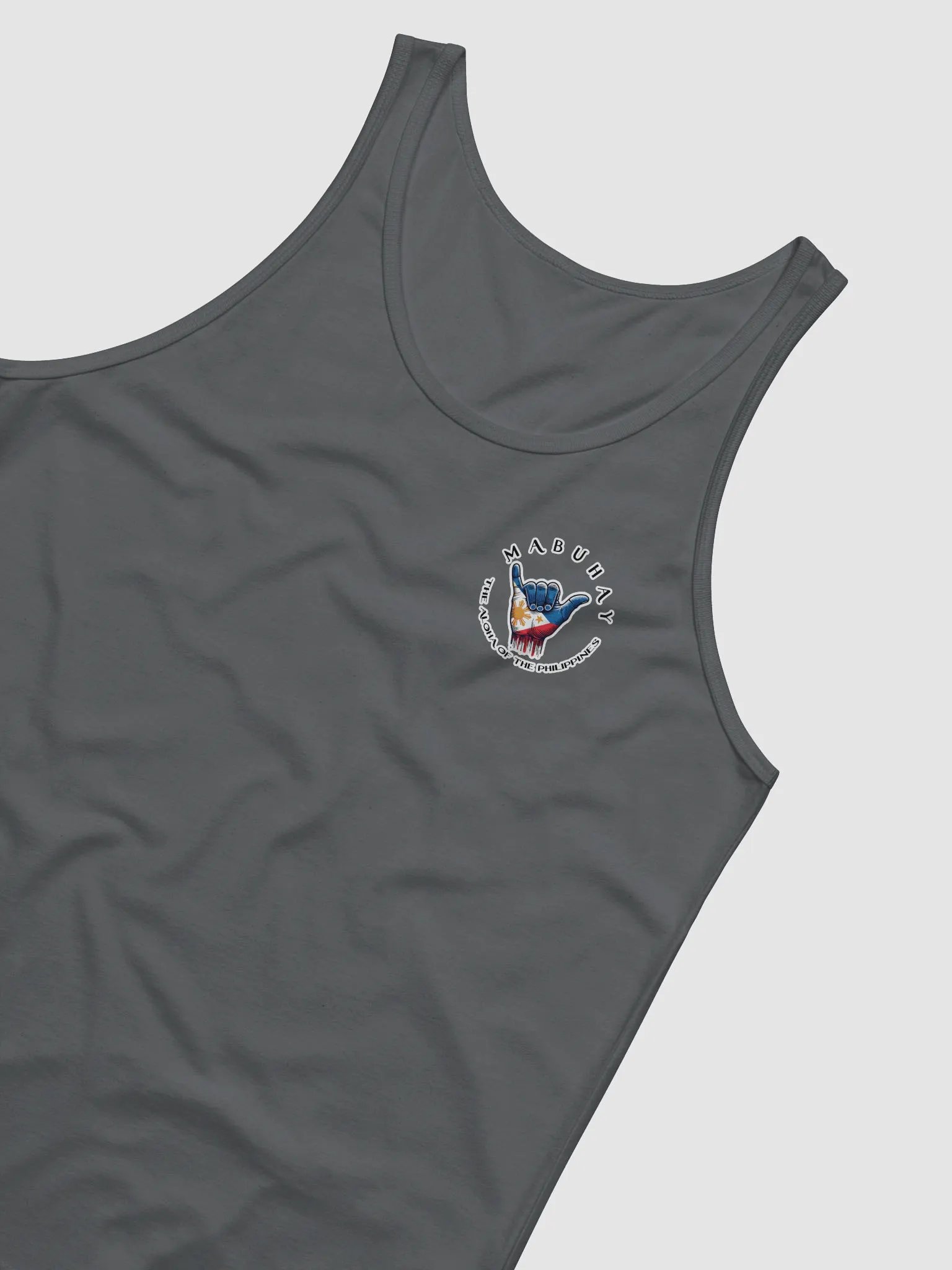 MABUHAY THE ALOHA OF THE PHILIPPINES MEN'S TANK TOP - SHAKA HANG LOOSE VIBES, SMALL FRONT LOGO, LARGE BACK LOGO product image (36)
