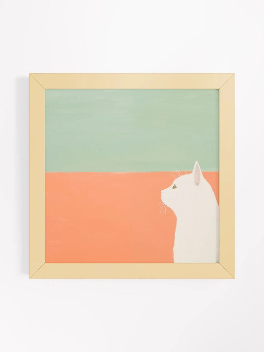 Whimsical White Cat Framed Matte Poster product image (3)