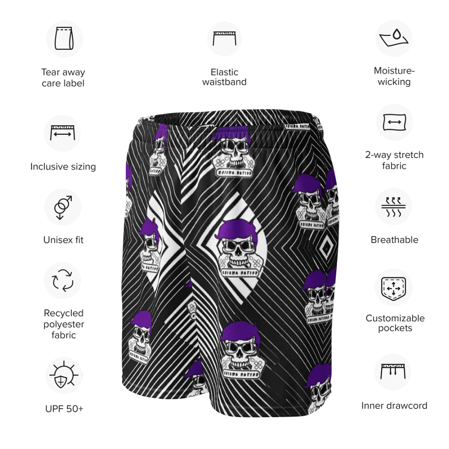 Enigma Nation All-Over Print Recycled Unisex Mesh Shorts product image (10)