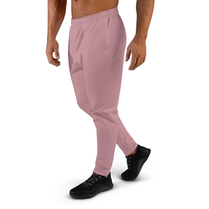 Plain Dusty Pink Soft Summer Recycled Polyester Premium Men's Joggers by Treasure Pie product image (2)