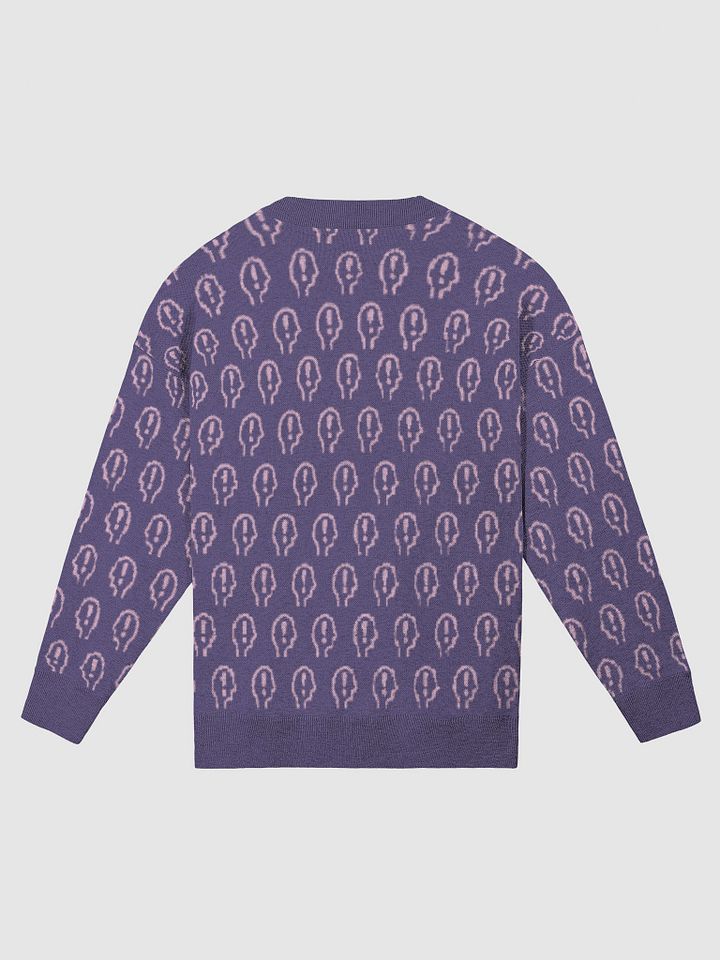 EXCLAIMING MENTALLY (repeating design, duotone purple) relaxed knitwear crewneck product image (6)