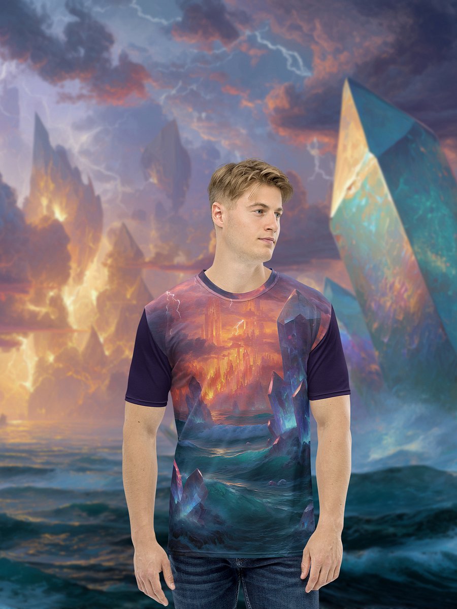 Stormlight Realms All-Over Print T-Shirt – Fantasy Crystal Citadel Tee product image (1)