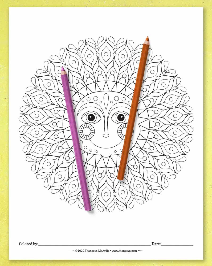 Sun Mandala Coloring Pages product image (5)